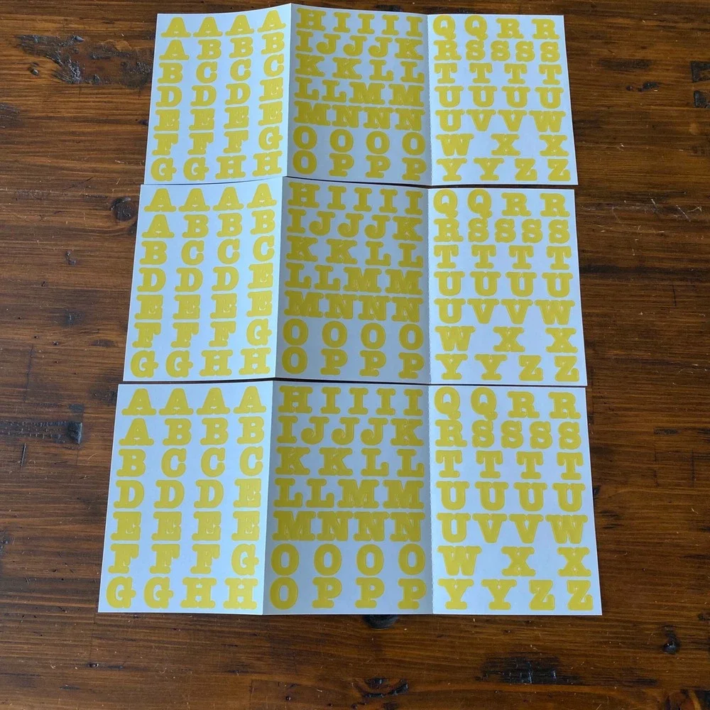 Creative Memories Yellow Alphabet Sticker Sheets Scrapbooking 3 Count